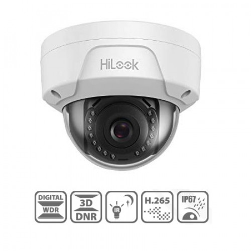 HiLook, IPC-D121H-M[2.8mm], 2 MP IR Fixed Network Dome Camera - 2.8mm